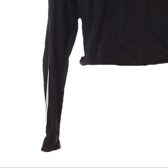 🌺 Local Lab Good Vibes Only Crop Pullover Black Streetwear Hoodie Size S - Picture 5 of 9